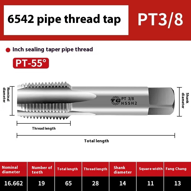 1099-Plumbing Tap Faucet Pipe Thread Repair Tap 6542 High Speed Steel G1/8 1/4 1/2 3/4 Shandong Denso Pricision Tools Co.,Ltd.